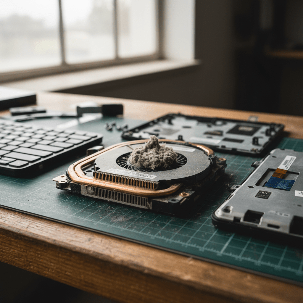 Dust-clogged laptop fan cleaning service in Seaton — Adelaide SA 5023