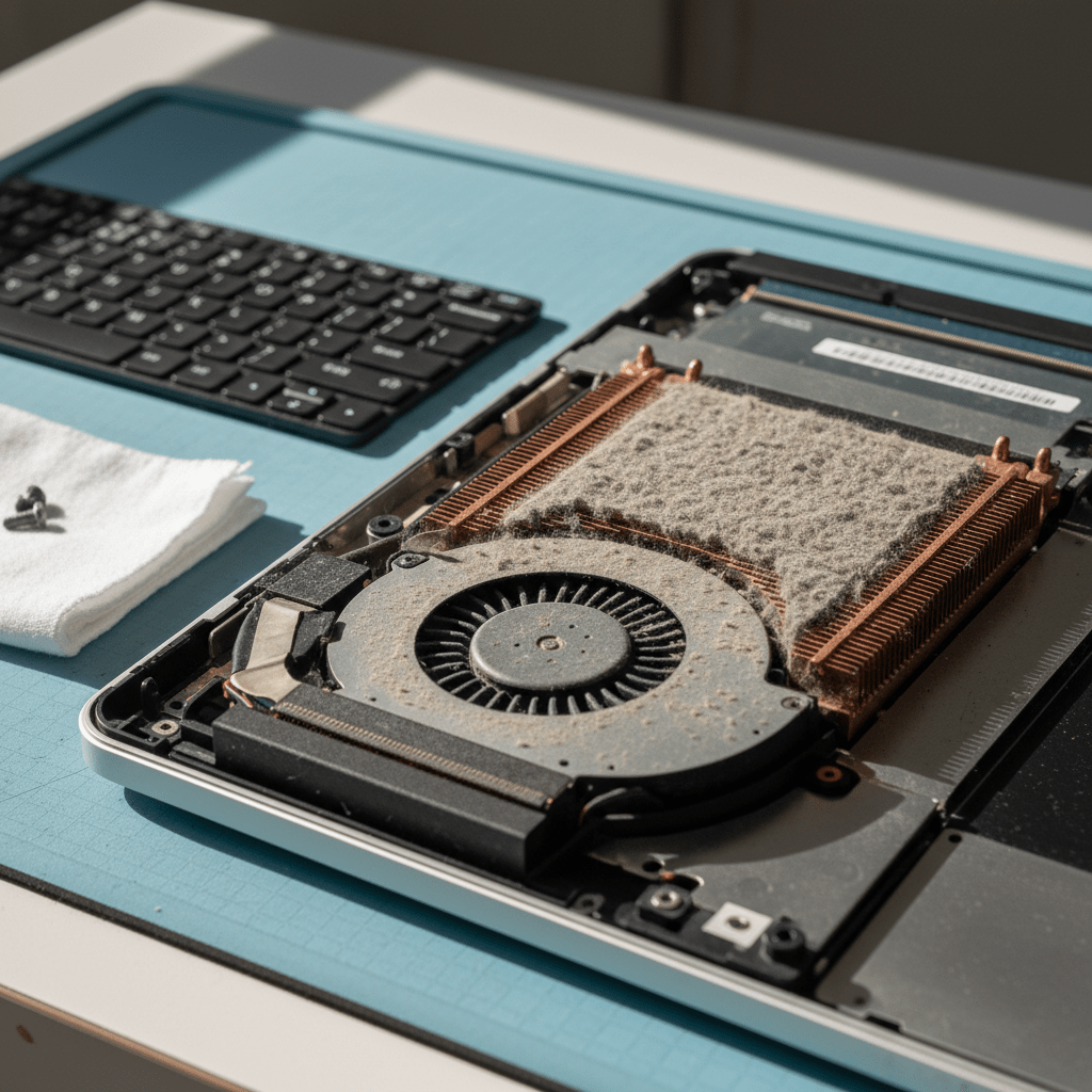 Dust-clogged laptop fan cleaning service in Seaview Downs — Adelaide SA 5049