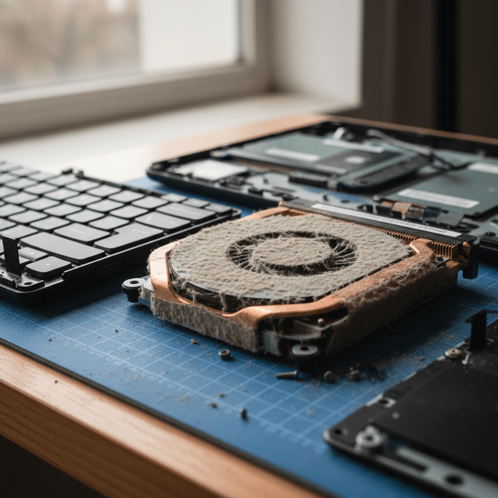 Dust-clogged laptop fan cleaning service in Sefton Park — Adelaide SA 5083