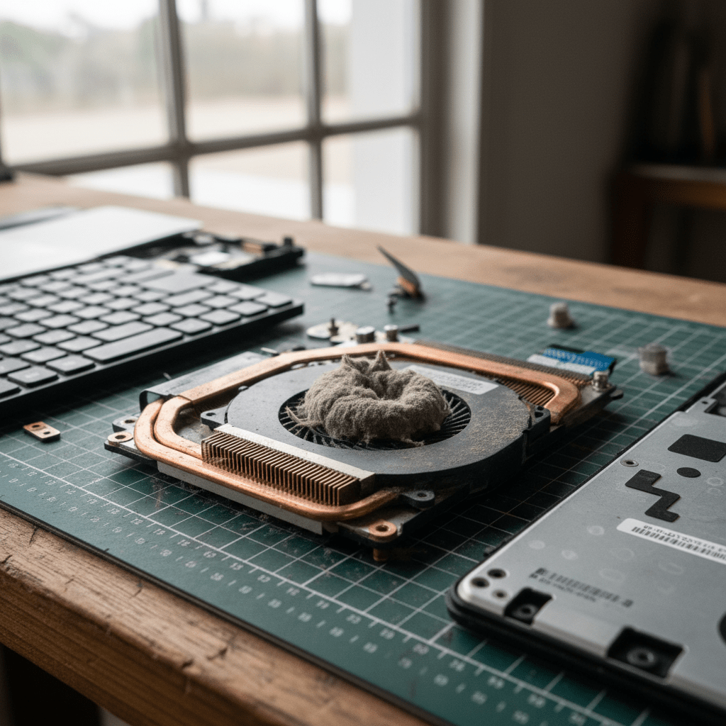 Dust-clogged laptop fan cleaning service in Semaphore Park — Adelaide SA 5019