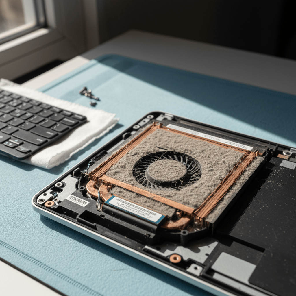 Dust-clogged laptop fan cleaning service in Semaphore South — Adelaide SA 5019
