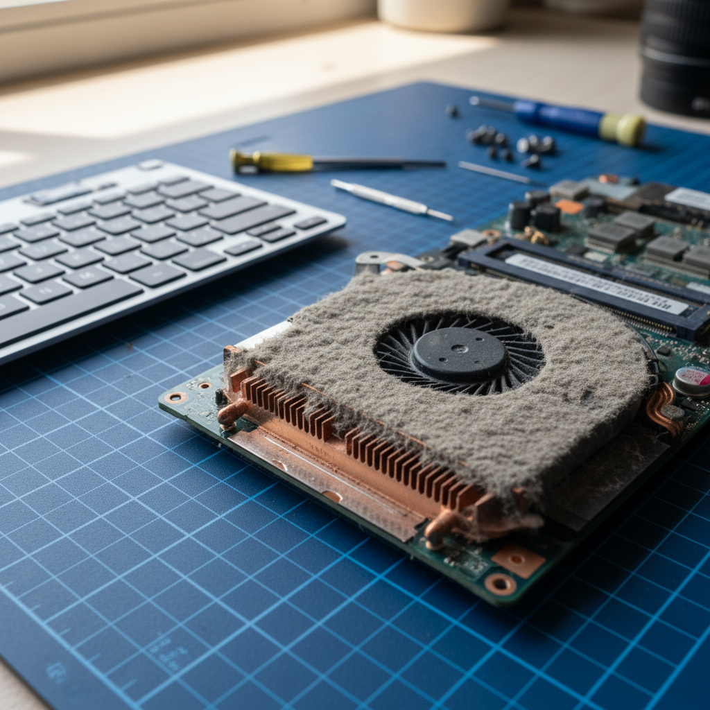 Dust-clogged laptop fan cleaning service in Shoal Bay — Newcastle NSW 2315