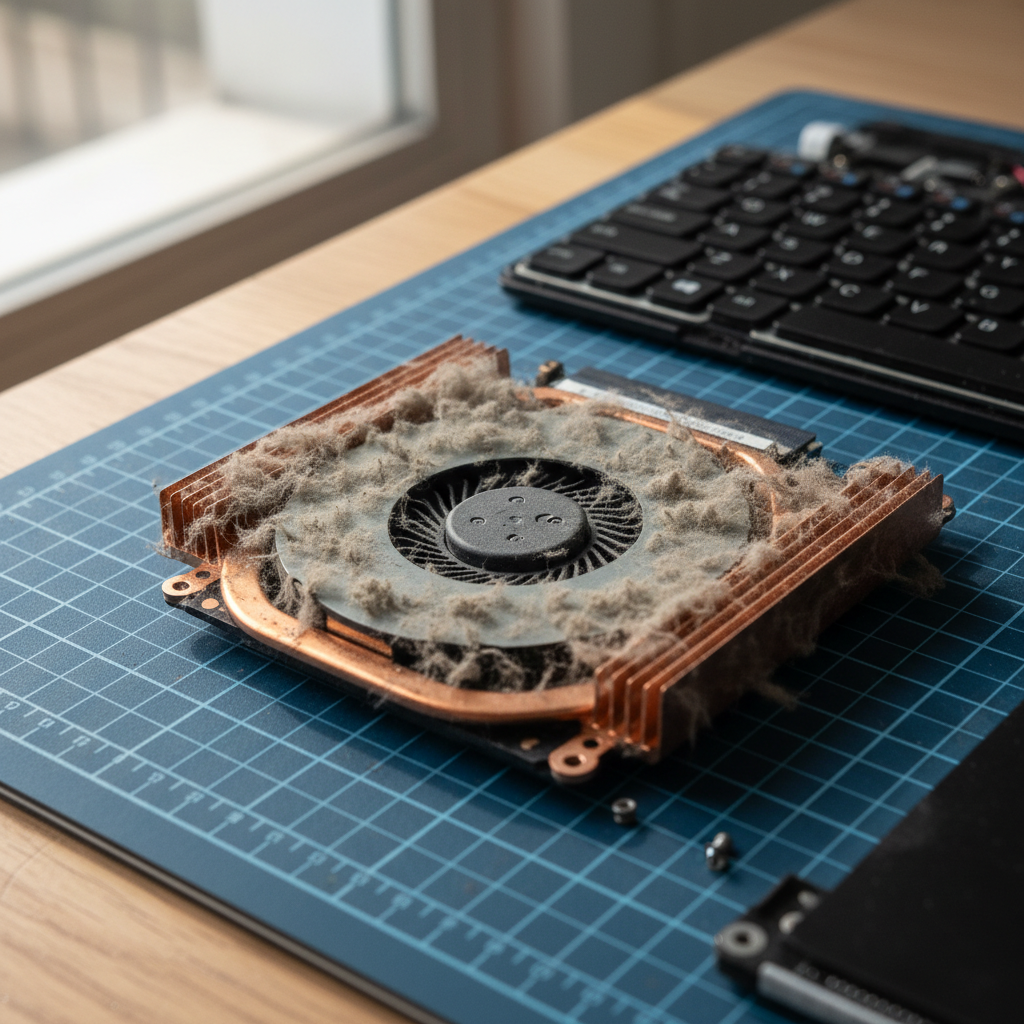Dust-clogged laptop fan cleaning service in Soldiers Point — Newcastle NSW 2317