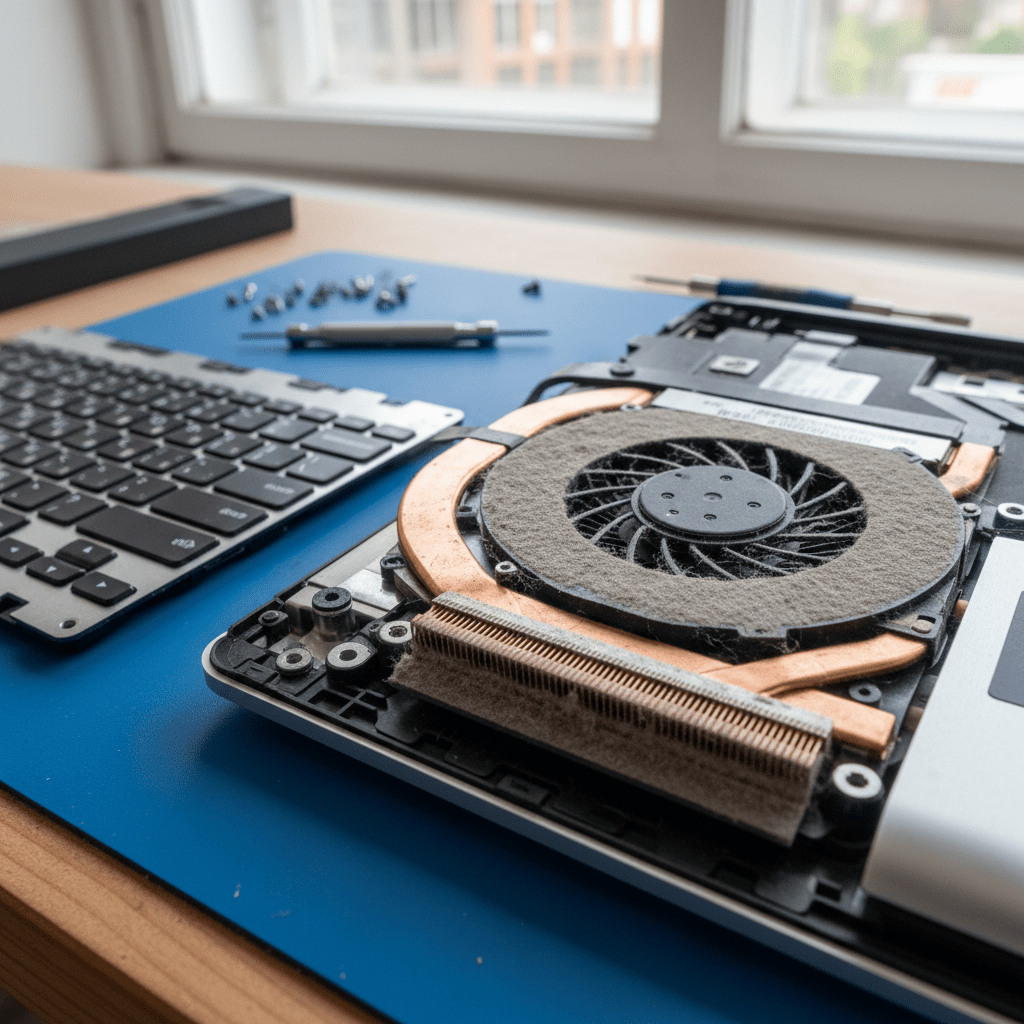 Dust-clogged laptop fan cleaning service in Somerton Park — Adelaide SA 5044