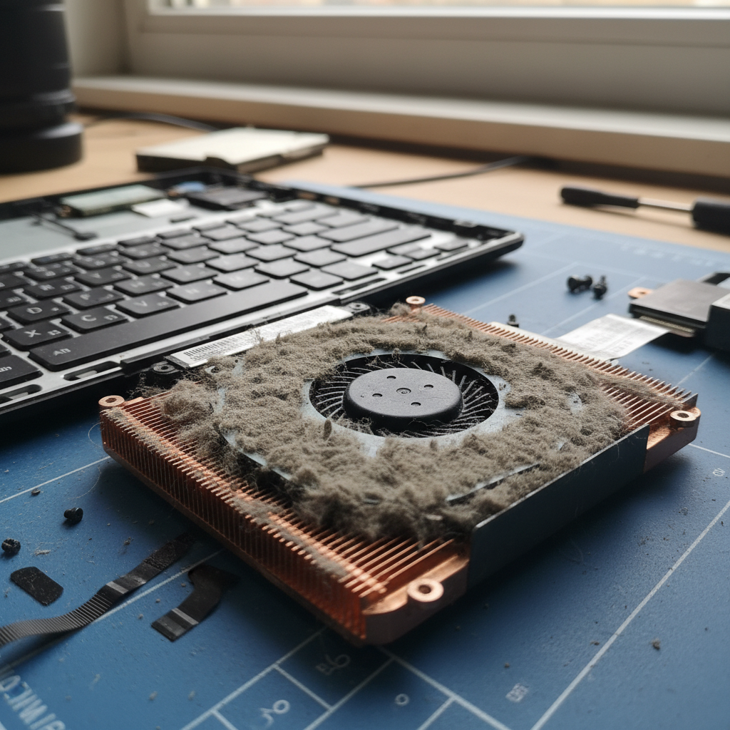 Dust-clogged laptop fan cleaning service in South Maitland — Newcastle NSW 2320