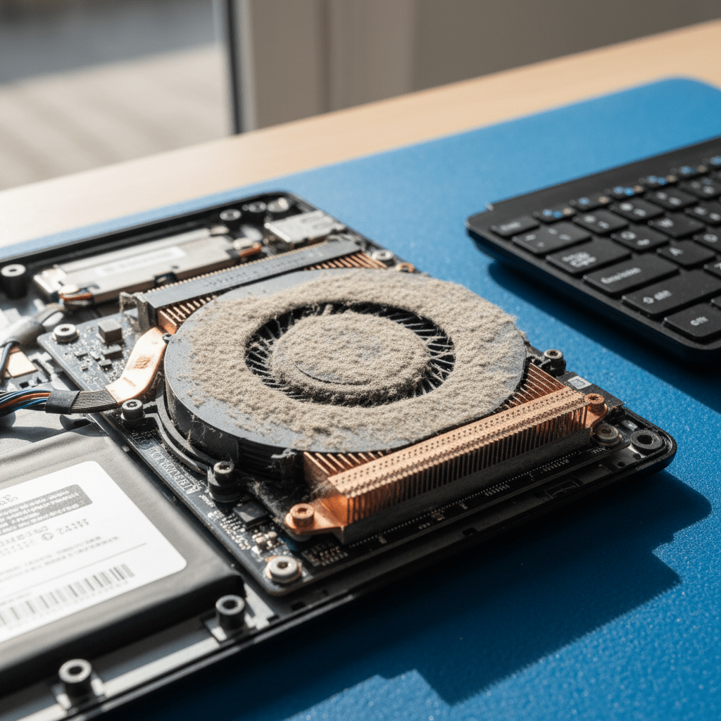 Dust-clogged laptop fan cleaning service in South Plympton — Adelaide SA 5038