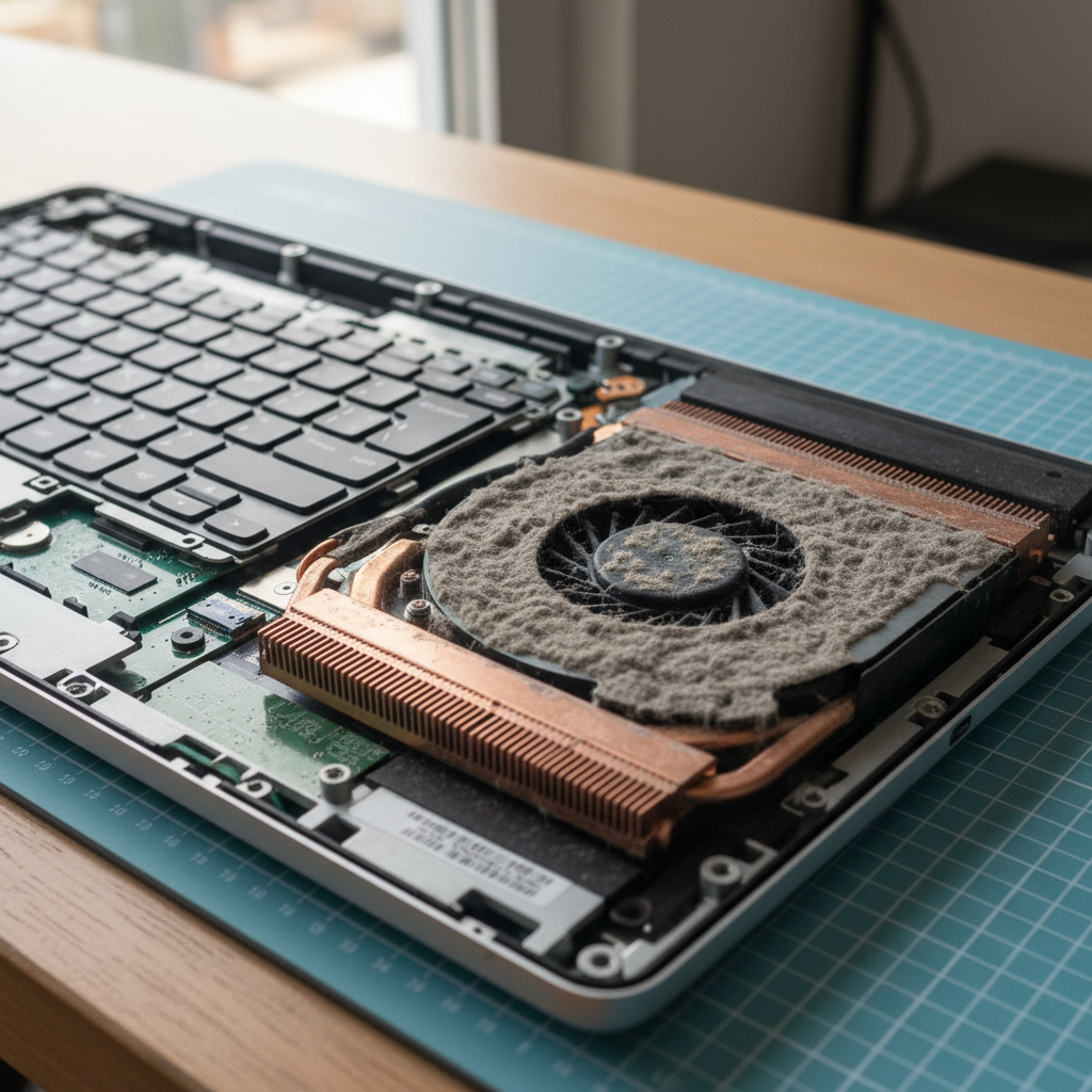 Dust-clogged laptop fan cleaning service in Southport — Gold Coast NT 0822