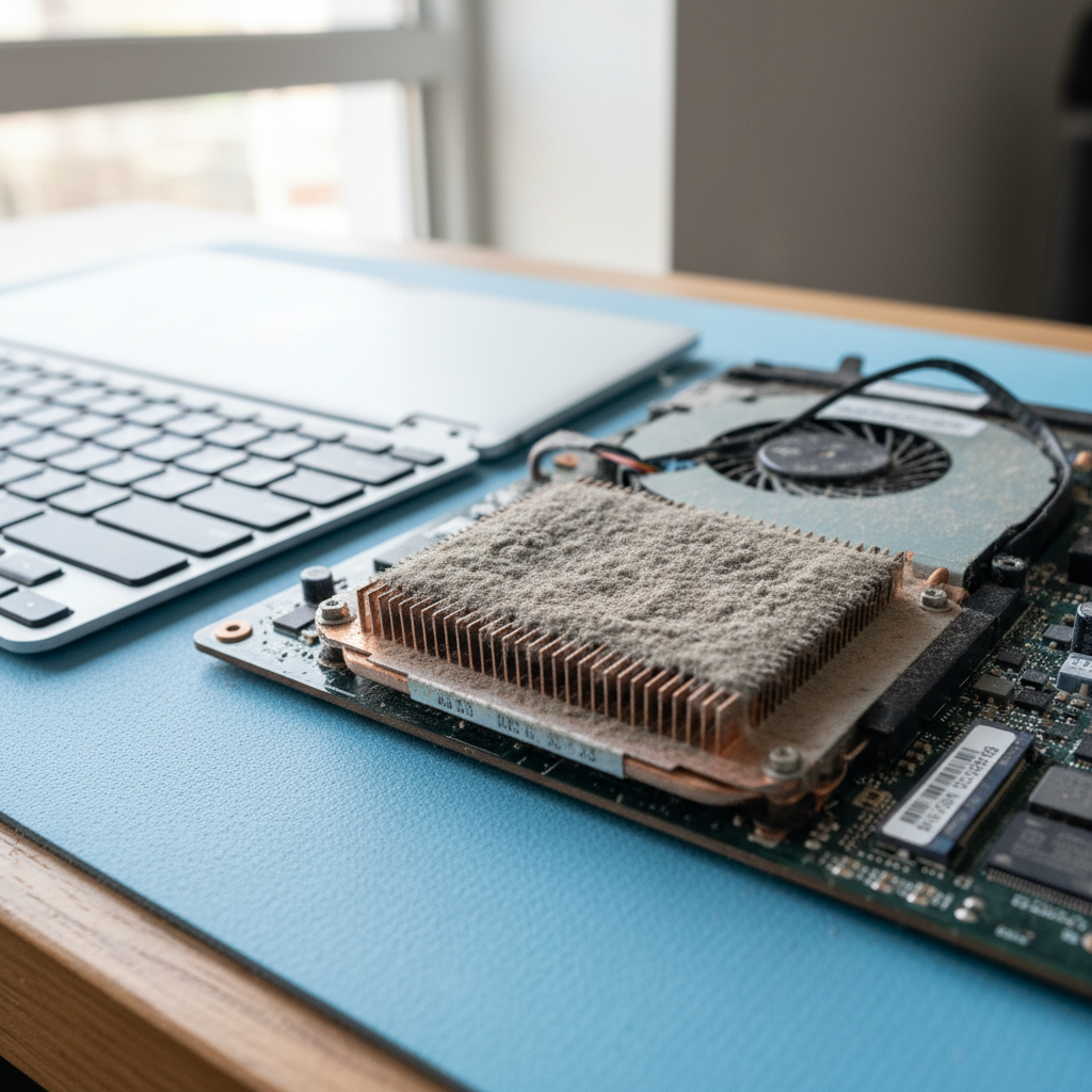 Dust-clogged laptop fan cleaning service in Speers Point — Newcastle NSW 2284