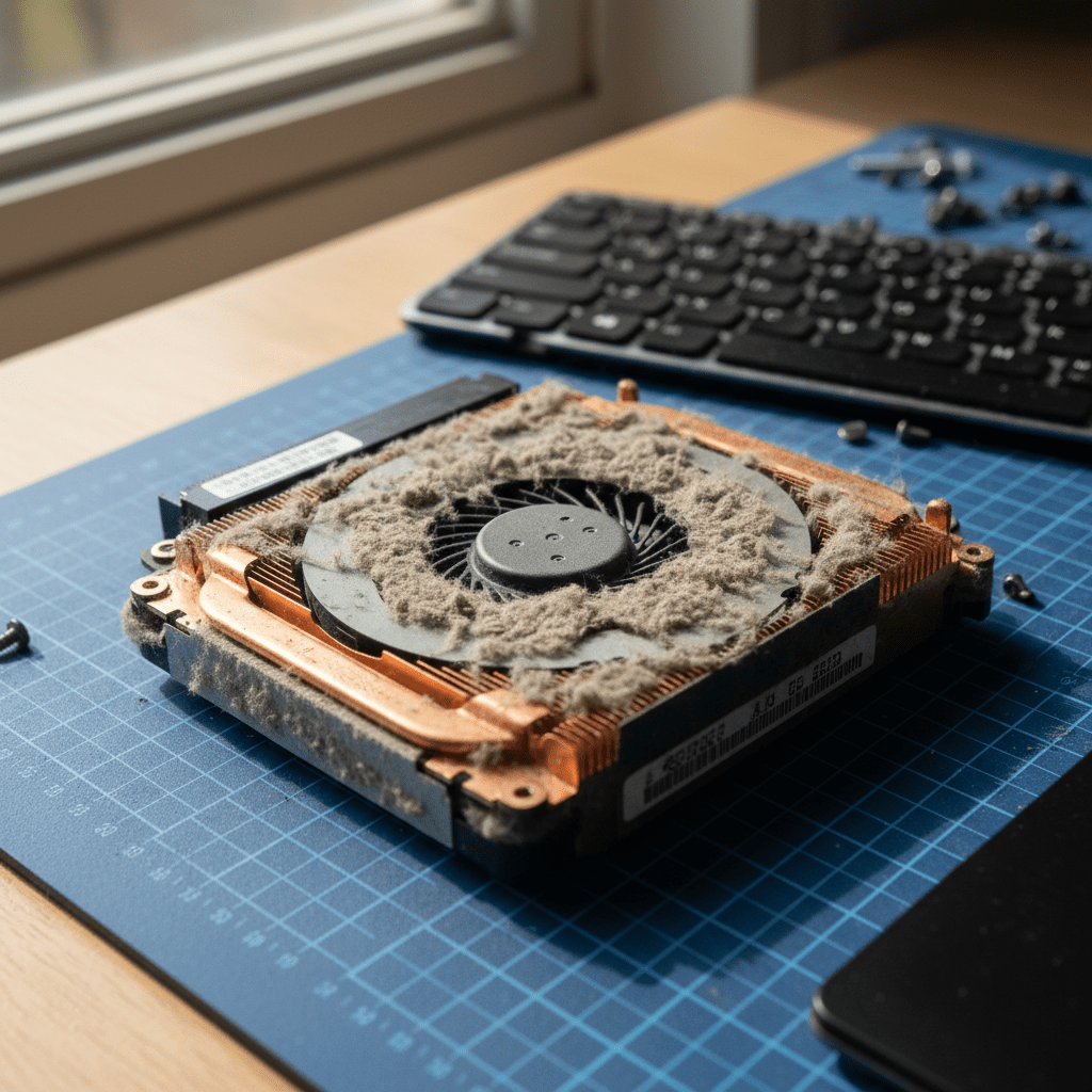 Dust-clogged laptop fan cleaning service in St Agnes — Adelaide SA 5097