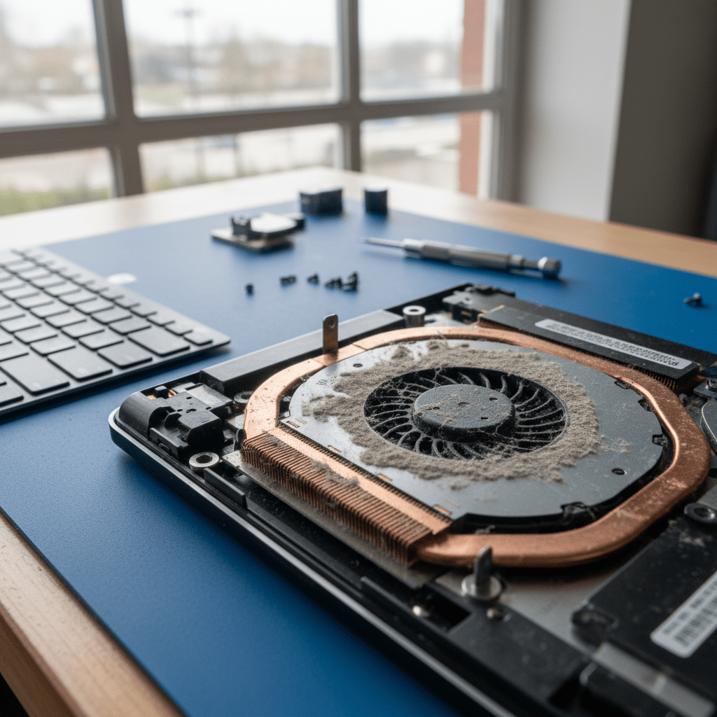 Dust-clogged laptop fan cleaning service in St Georges — Adelaide SA 5064