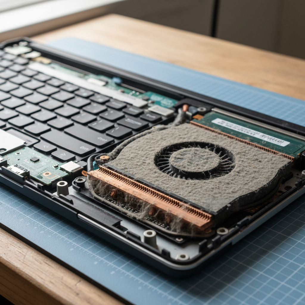 Dust-clogged laptop fan cleaning service in Stanford Merthyr — Newcastle NSW 2327