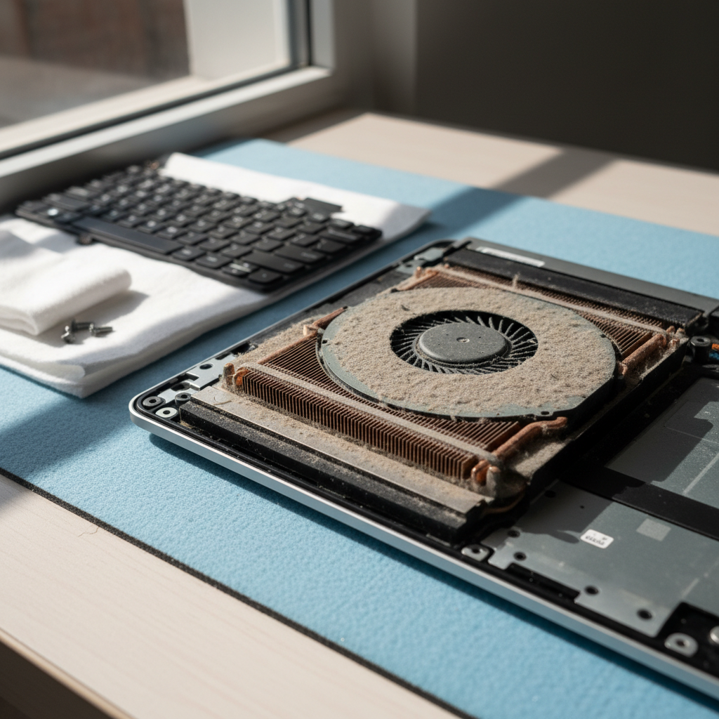 Dust-clogged laptop fan cleaning service in Stuart Park — Darwin NT 0820