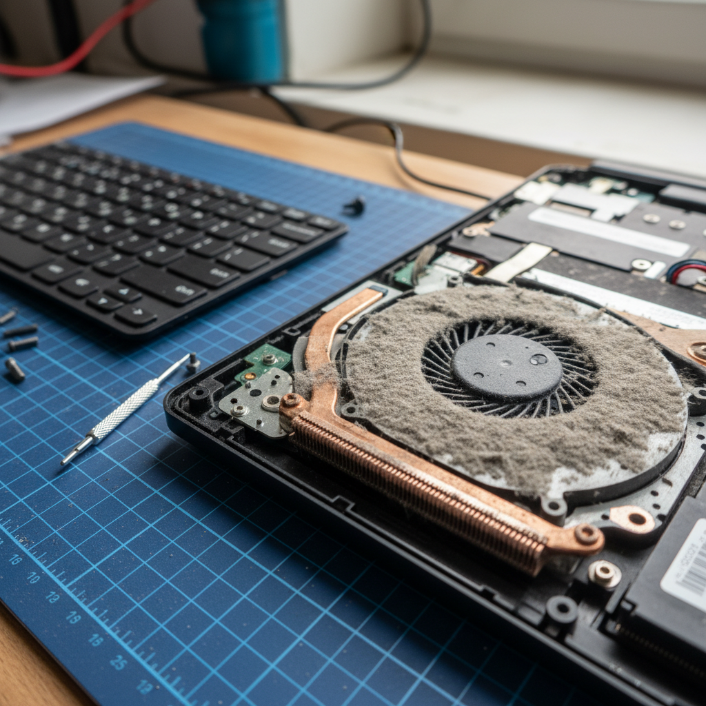 Dust-clogged laptop fan cleaning service in Summerland Point — Newcastle NSW 2259