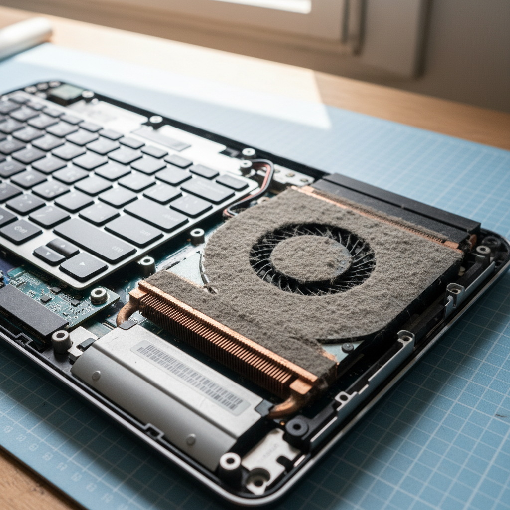 Dust-clogged laptop fan cleaning service in Swansea — Newcastle NSW 2281