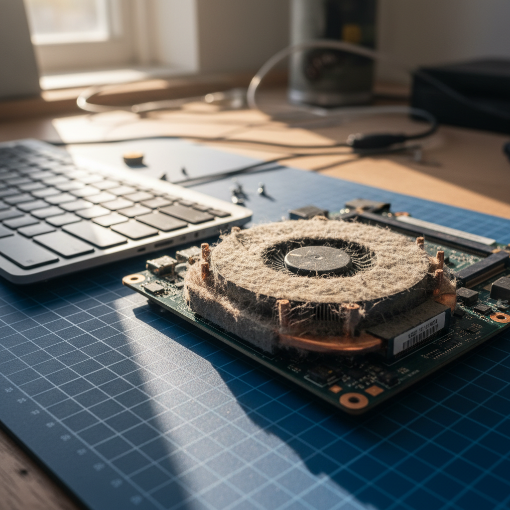 Dust-clogged laptop fan cleaning service in Tanilba Bay — Newcastle NSW 2319