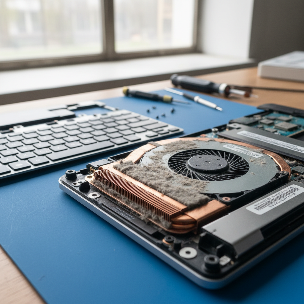 Dust-clogged laptop fan cleaning service in Taroona — Hobart TAS 7053
