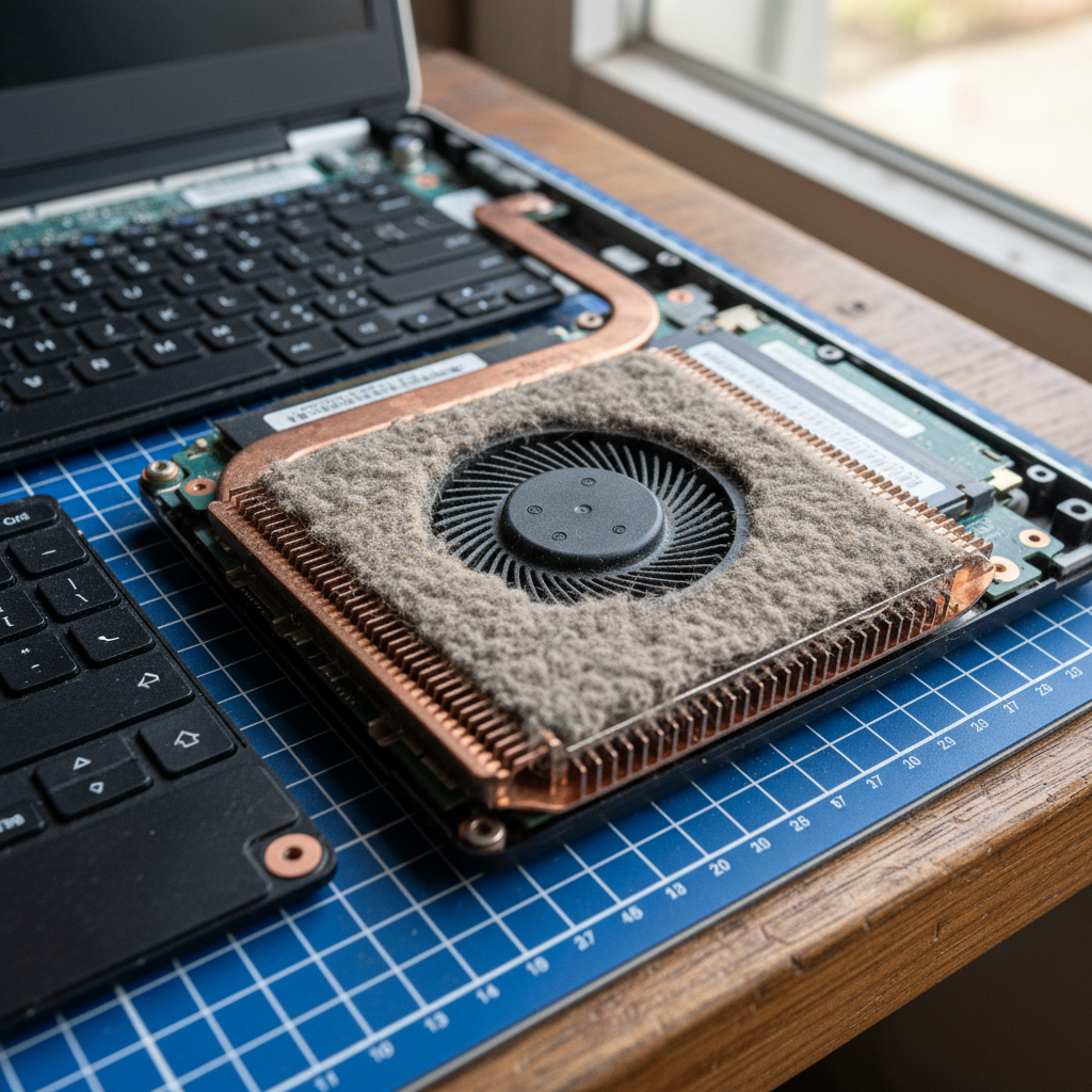 Dust-clogged laptop fan cleaning service in Taylors Beach — Newcastle NSW 2316