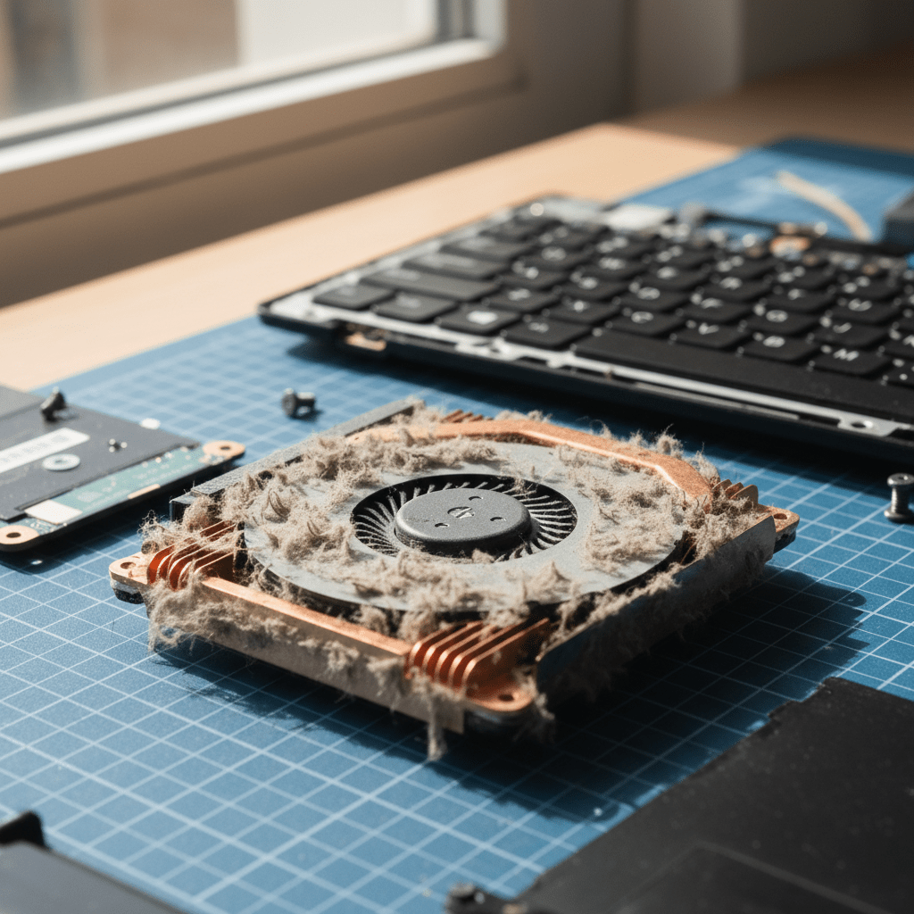 Dust-clogged laptop fan cleaning service in Tennyson — Adelaide SA 5022