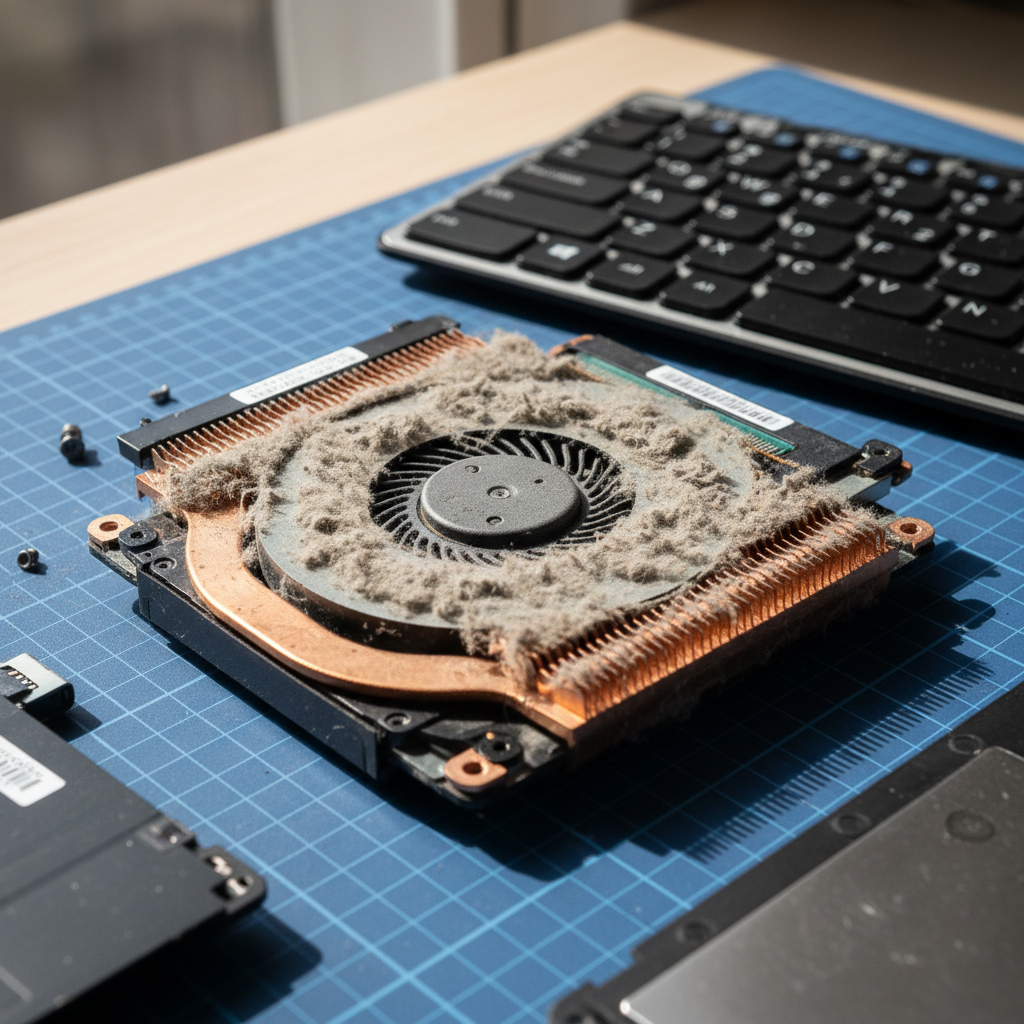 Dust-clogged laptop fan cleaning service in The Branch — Newcastle NSW 2425