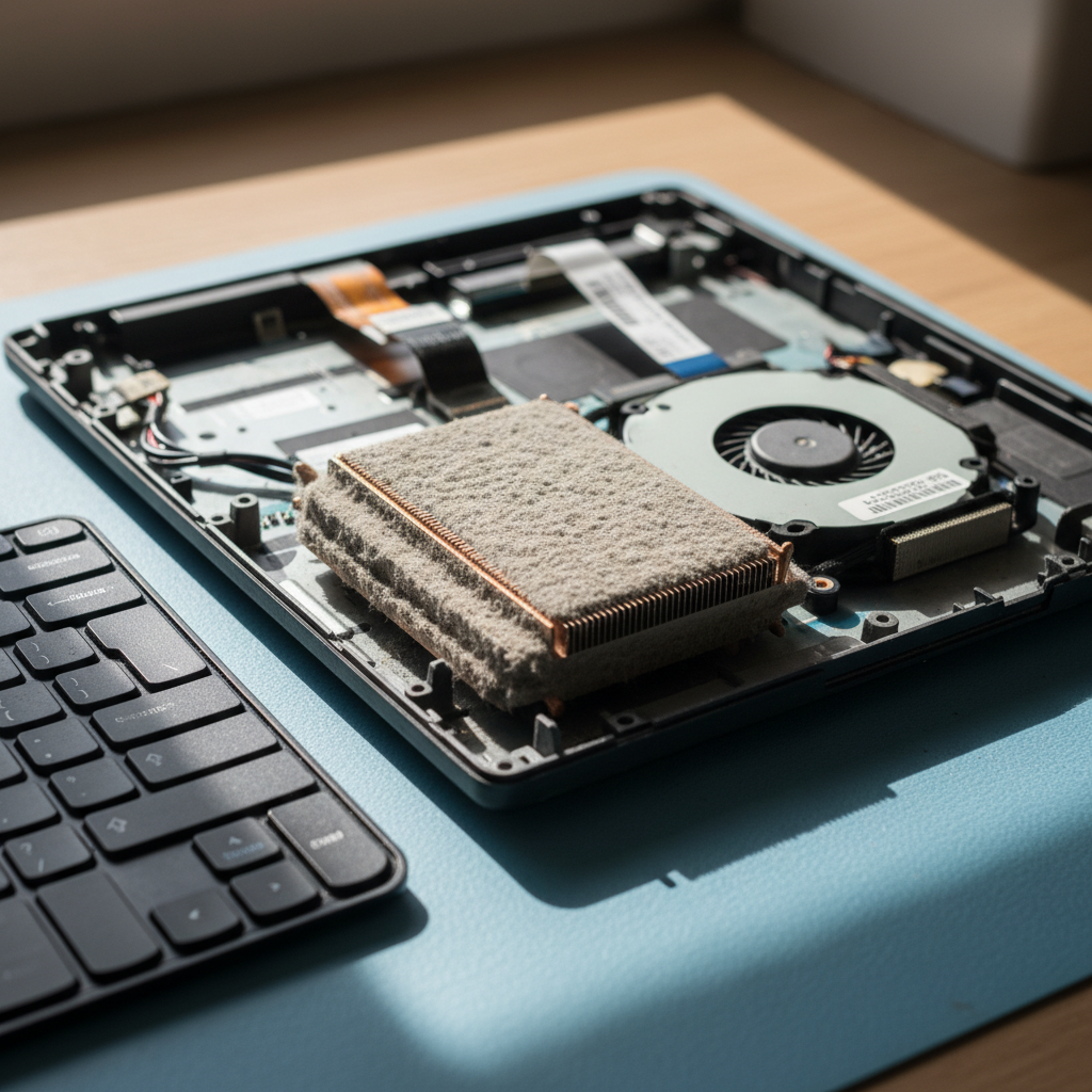 Dust-clogged laptop fan cleaning service in The Junction — Newcastle NSW 2291