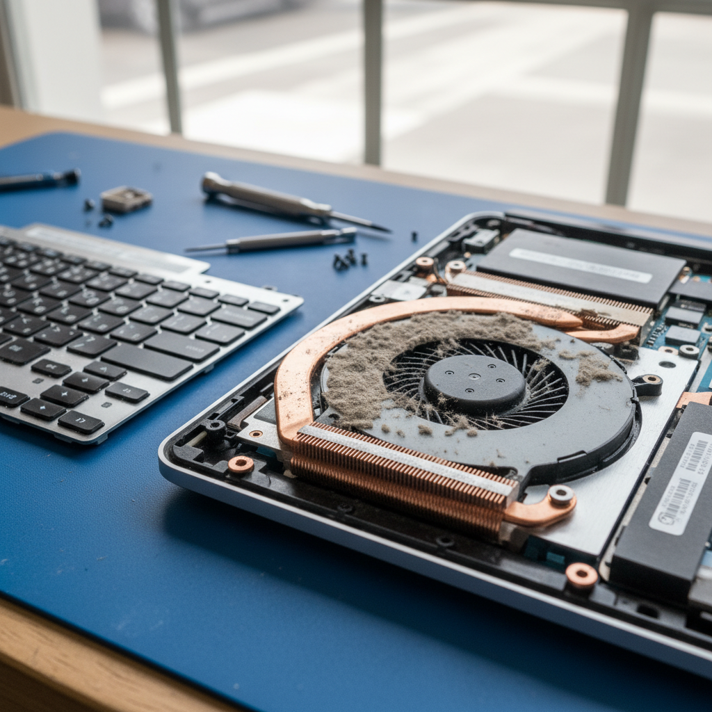 Dust-clogged laptop fan cleaning service in The Narrows — Darwin NT 0820