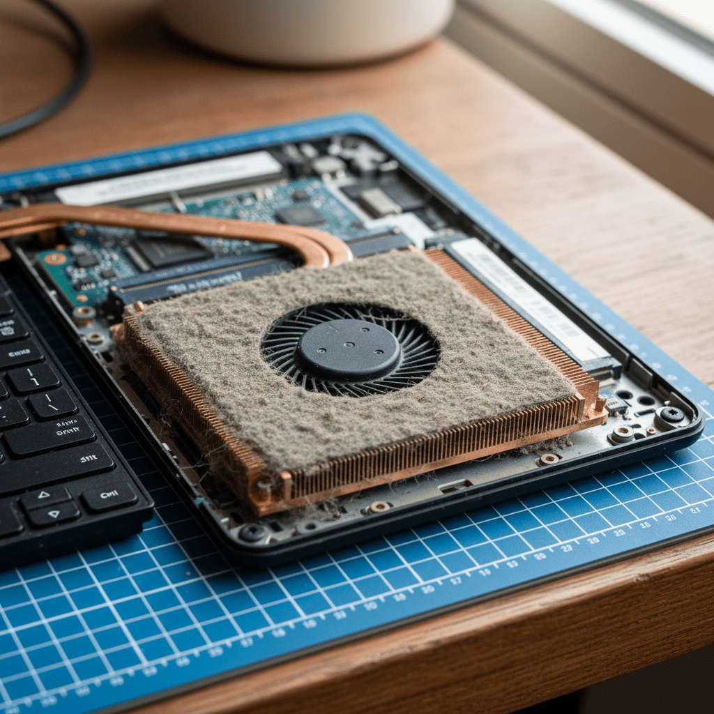 Dust-clogged laptop fan cleaning service in Thorngate — Adelaide SA 5082