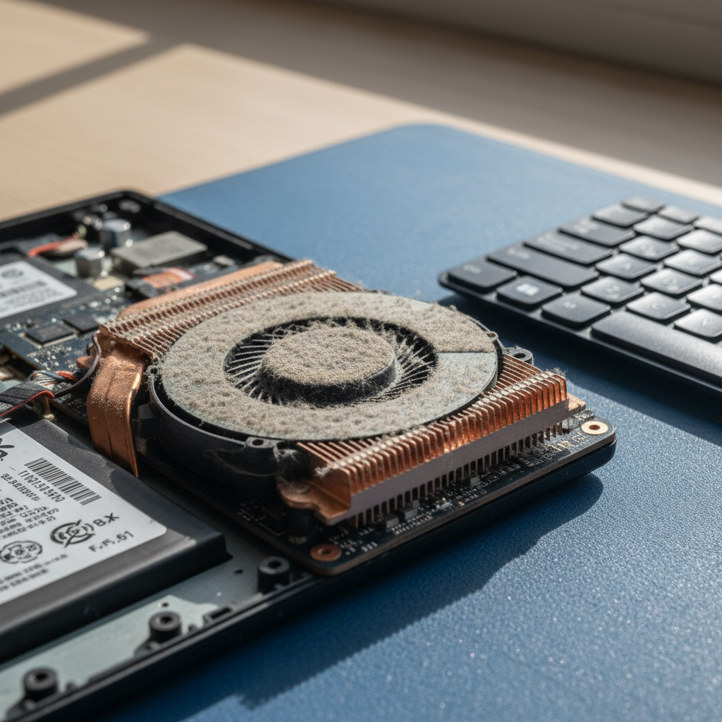 Dust-clogged laptop fan cleaning service in Thornton — Newcastle NSW 2322