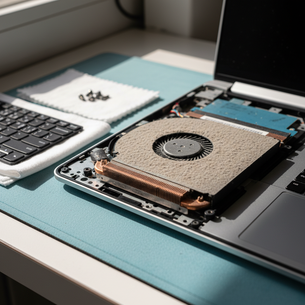 Dust-clogged laptop fan cleaning service in Tivendale — Darwin NT 0822