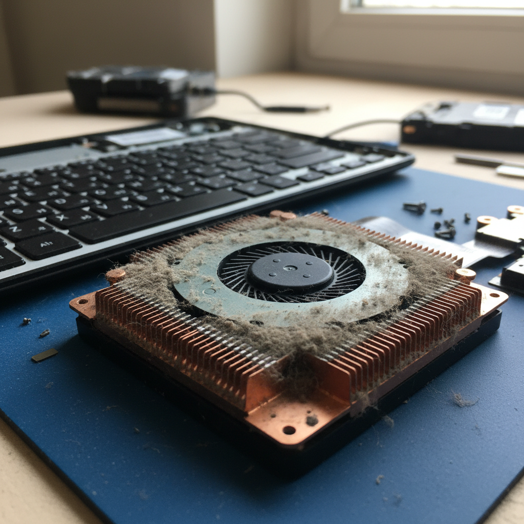 Dust-clogged laptop fan cleaning service in Tiwi — Darwin NT 0810