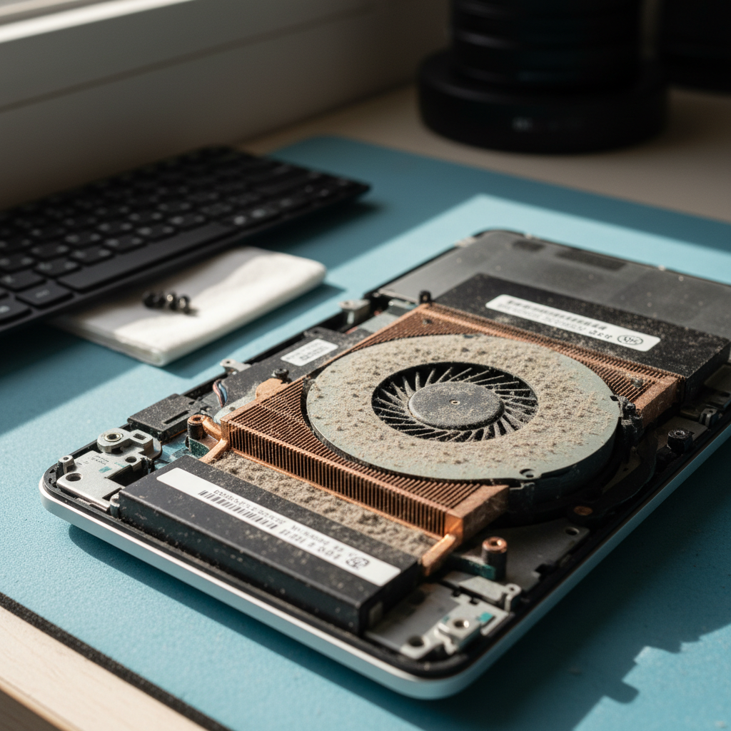 Dust-clogged laptop fan cleaning service in Tocal — Newcastle NSW 2421