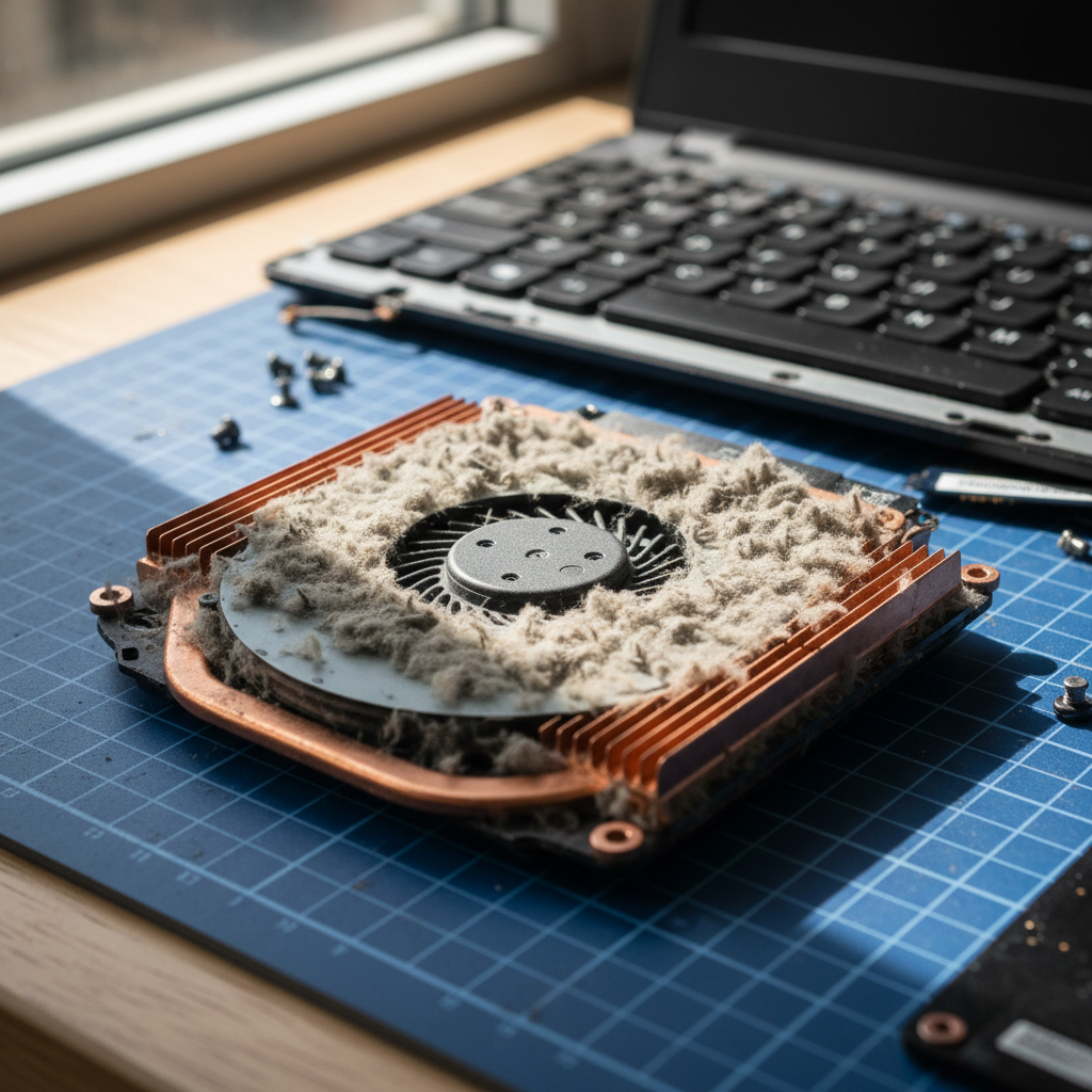 Dust-clogged laptop fan cleaning service in Tomago — Newcastle NSW 2322