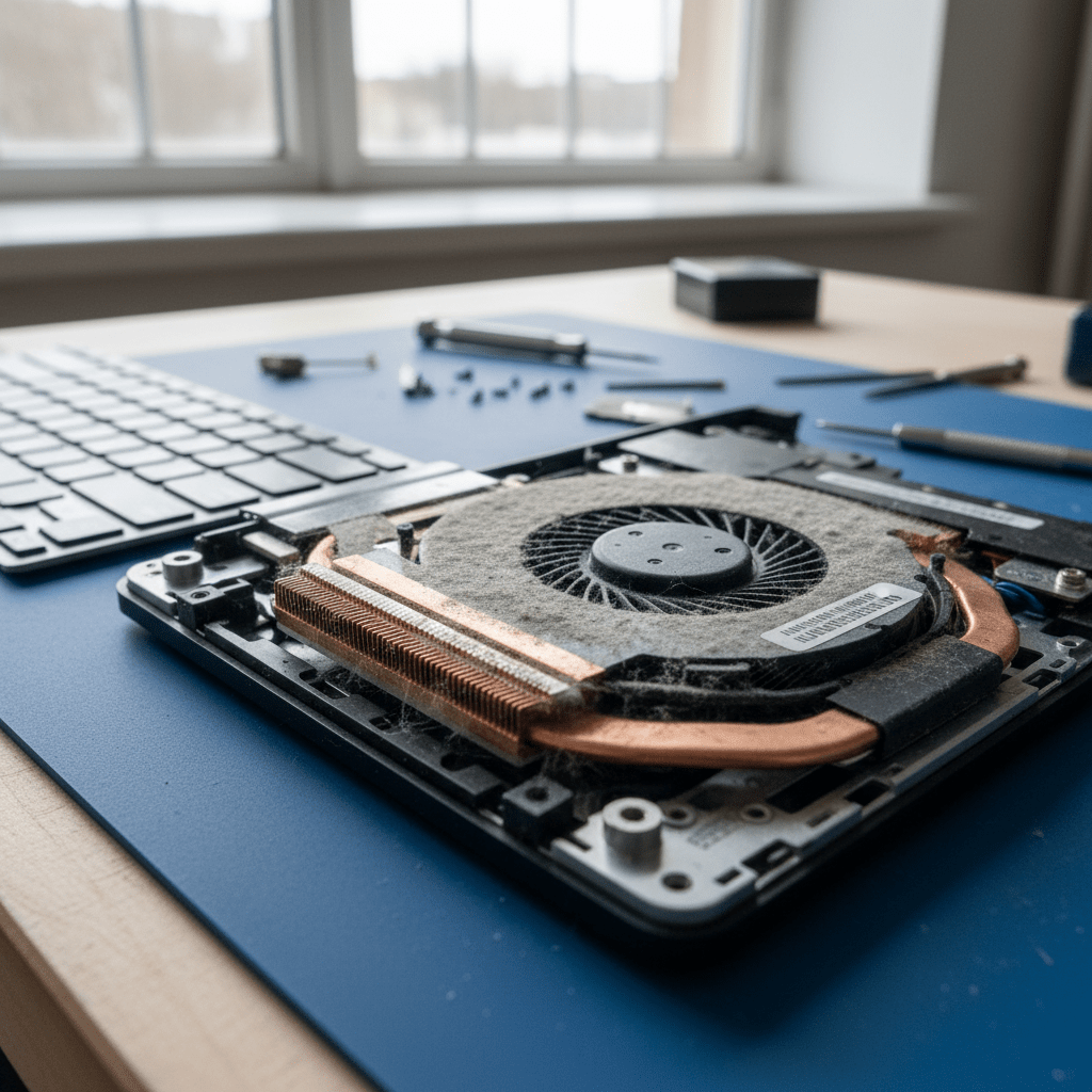 Dust-clogged laptop fan cleaning service in Torrens Park — Adelaide SA 5062