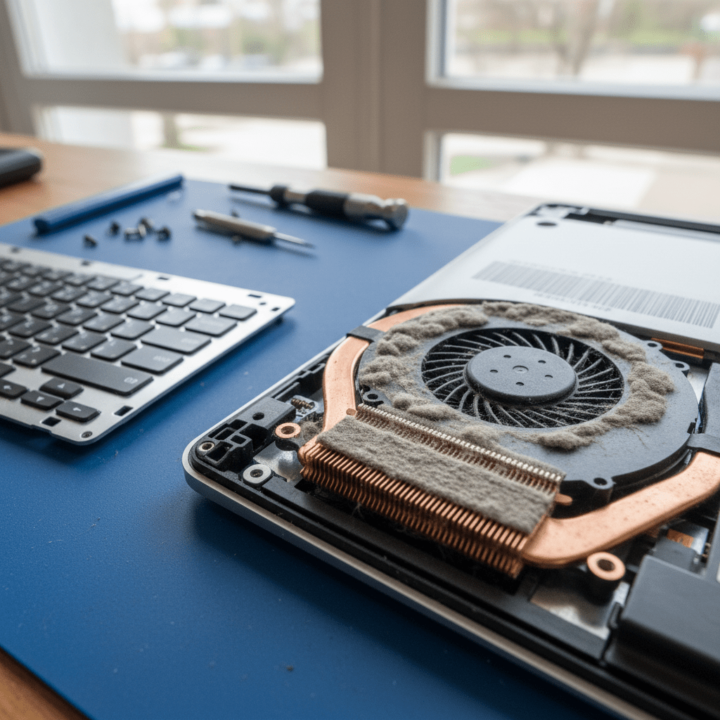 Dust-clogged laptop fan cleaning service in Tranmere — Adelaide SA 5073
