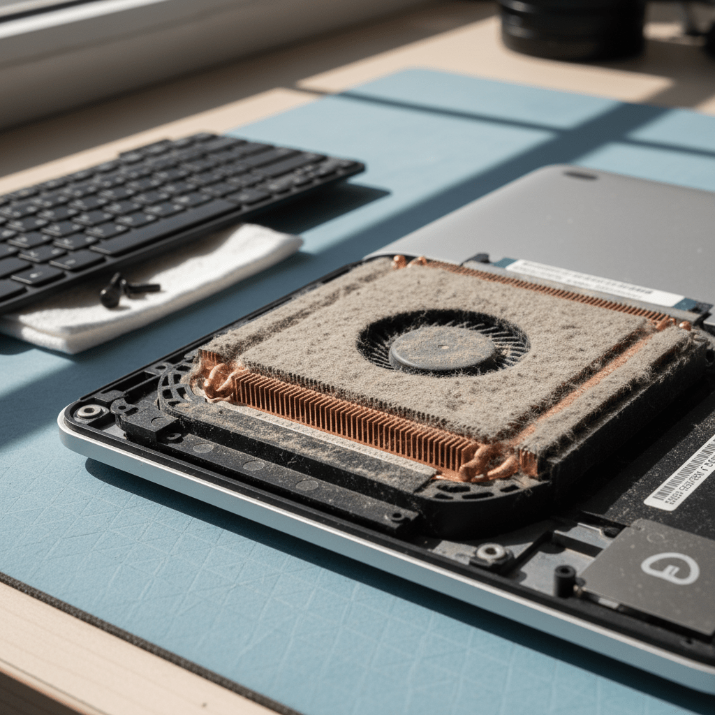 Dust-clogged laptop fan cleaning service in Tranmere North — Adelaide SA 5073