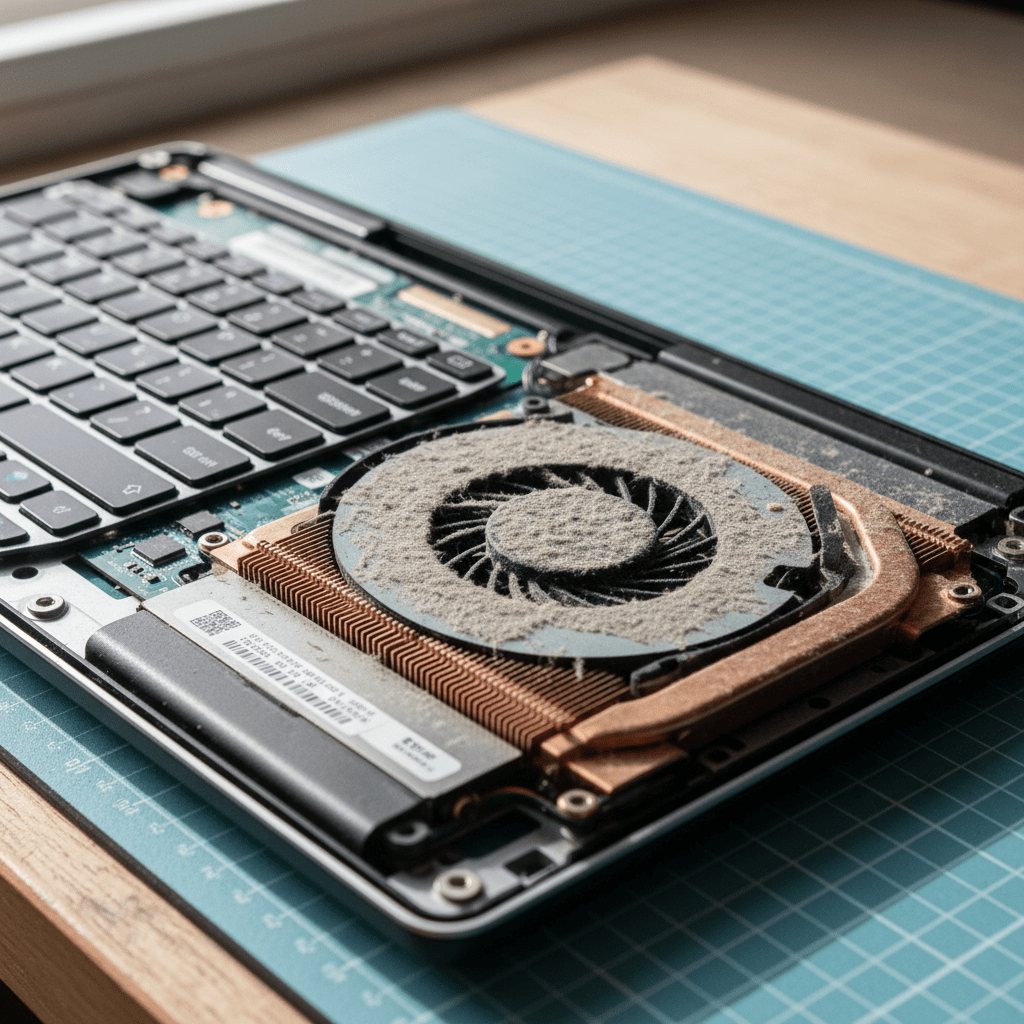 Dust-clogged laptop fan cleaning service in Trott Park — Adelaide SA 5158