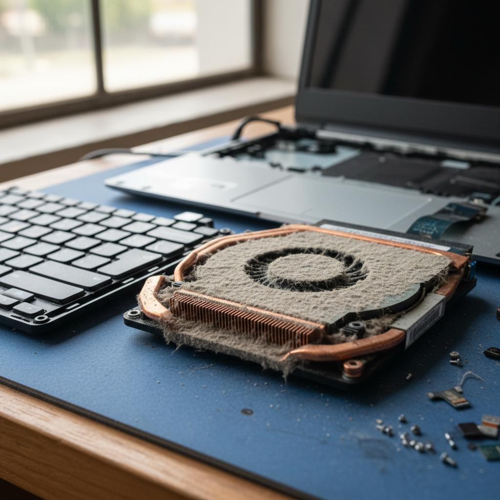 Dust-clogged laptop fan cleaning service in Tuggerawong — Newcastle NSW 2259