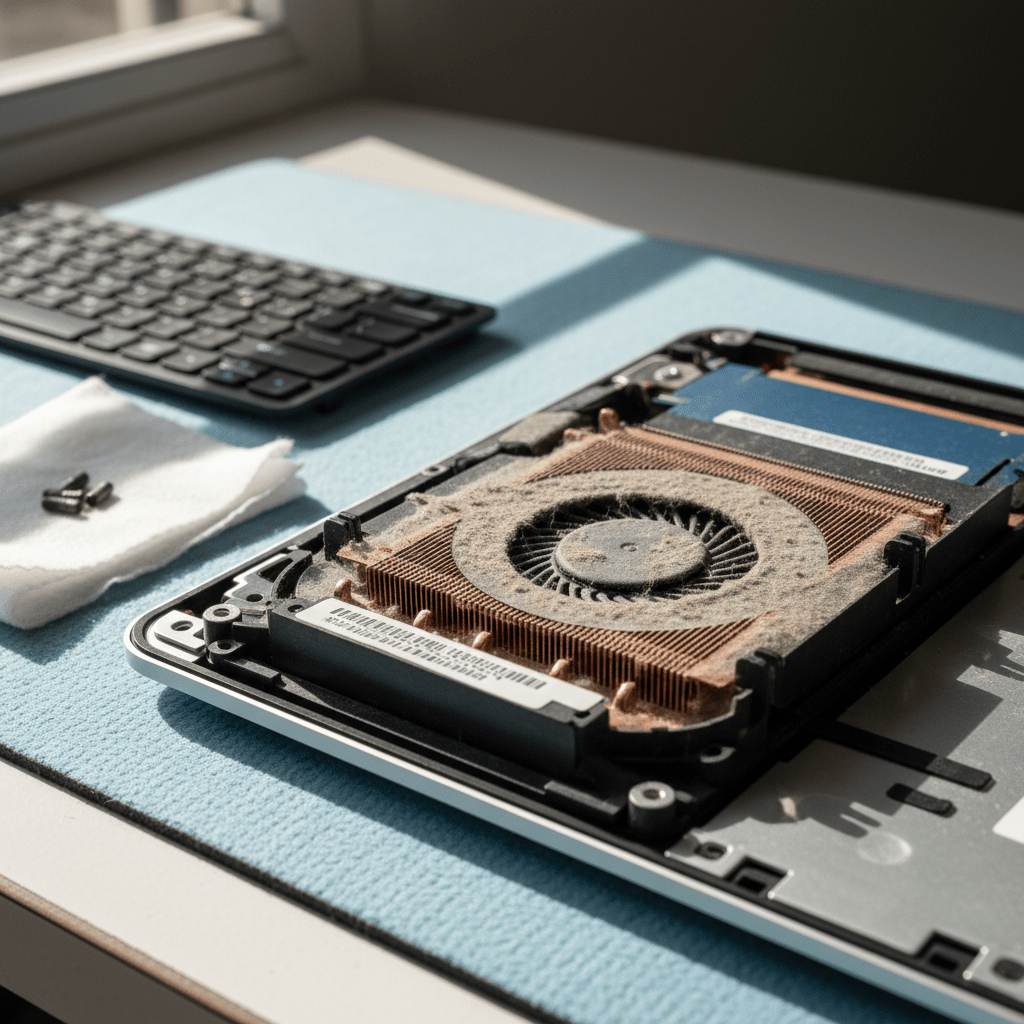 Dust-clogged laptop fan cleaning service in Tusmore — Adelaide SA 5065