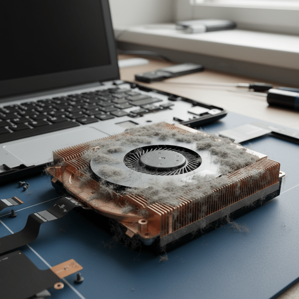 Dust-clogged laptop fan cleaning service in Uleybury — Adelaide SA 5114