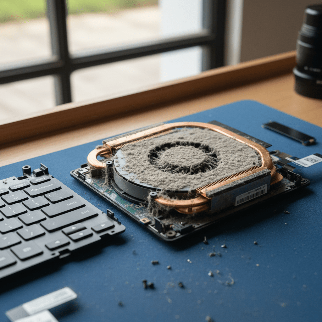 Dust-clogged laptop fan cleaning service in Unley — Adelaide SA 5061