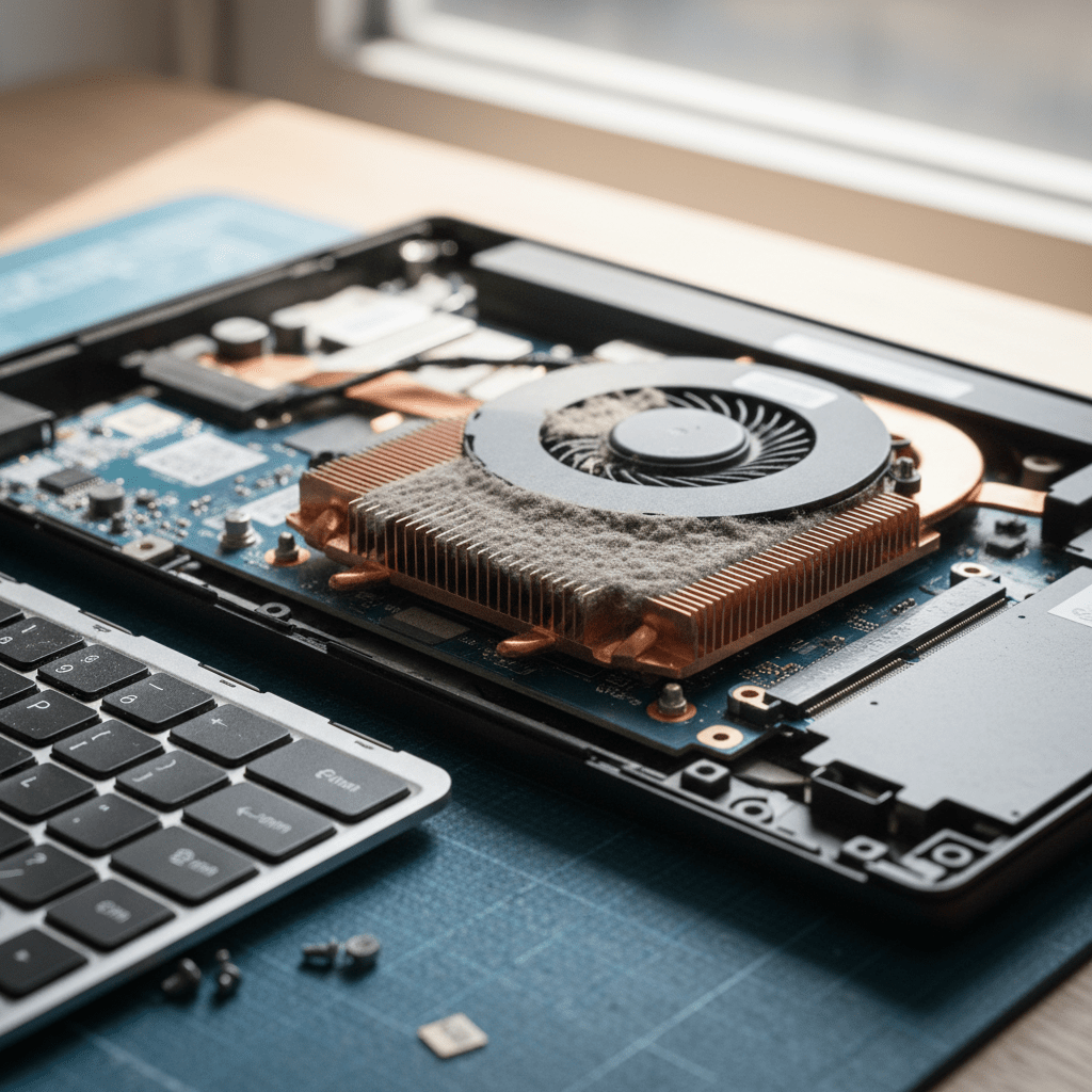 Dust-clogged laptop fan cleaning service in Upper Hermitage — Adelaide SA 5131