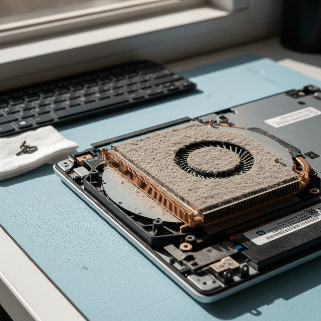 Dust-clogged laptop fan cleaning service in Upper Sturt — Adelaide SA 5156