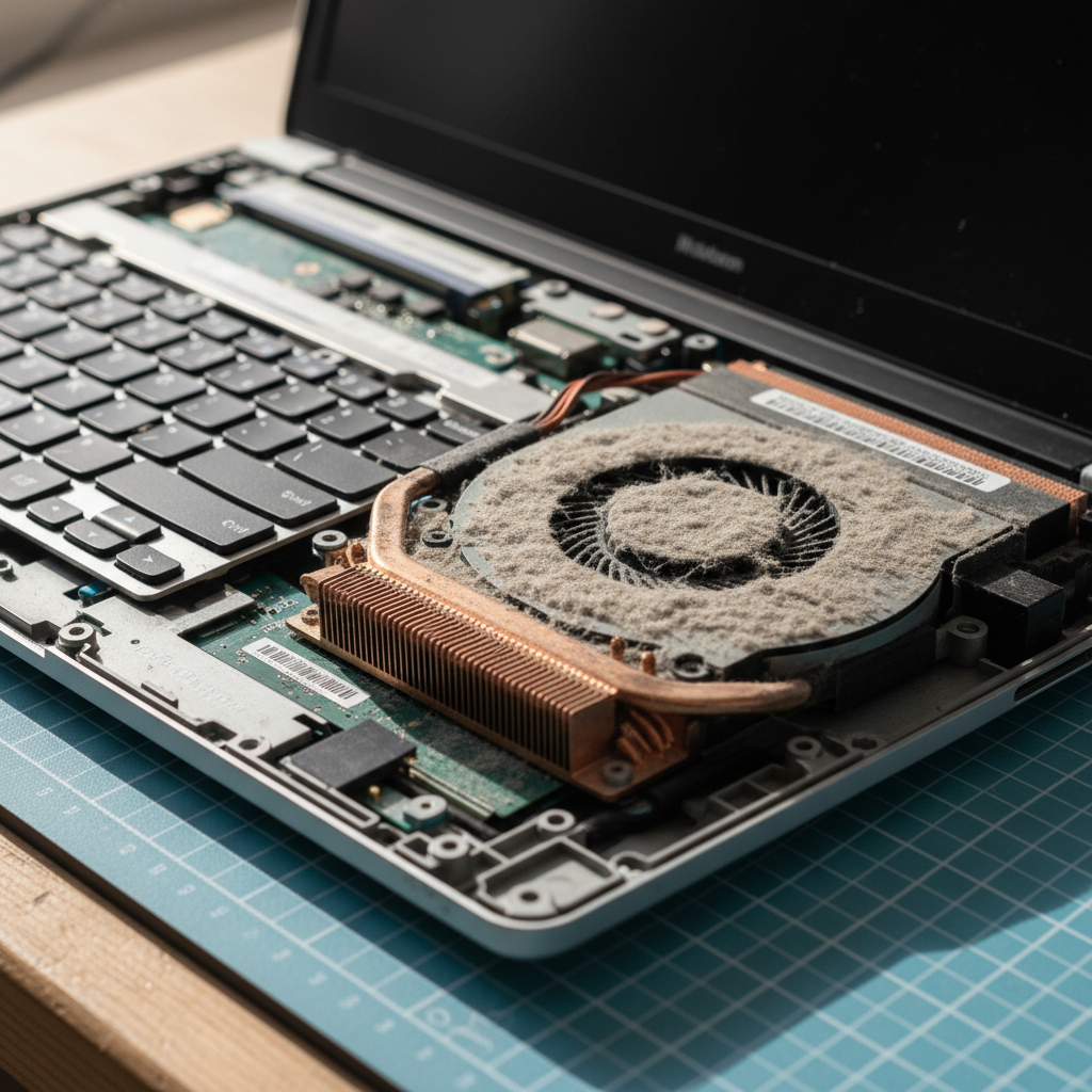 Dust-clogged laptop fan cleaning service in Vacy — Newcastle NSW 2421