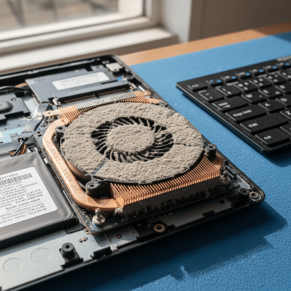 Dust-clogged laptop fan cleaning service in Vale Park — Adelaide SA 5081