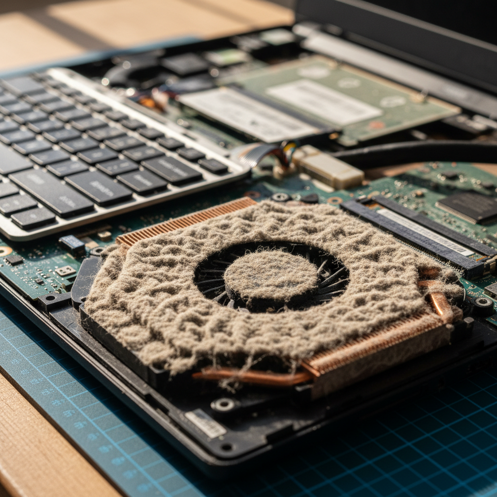 Dust-clogged laptop fan cleaning service in Valentine — Newcastle NSW 2280