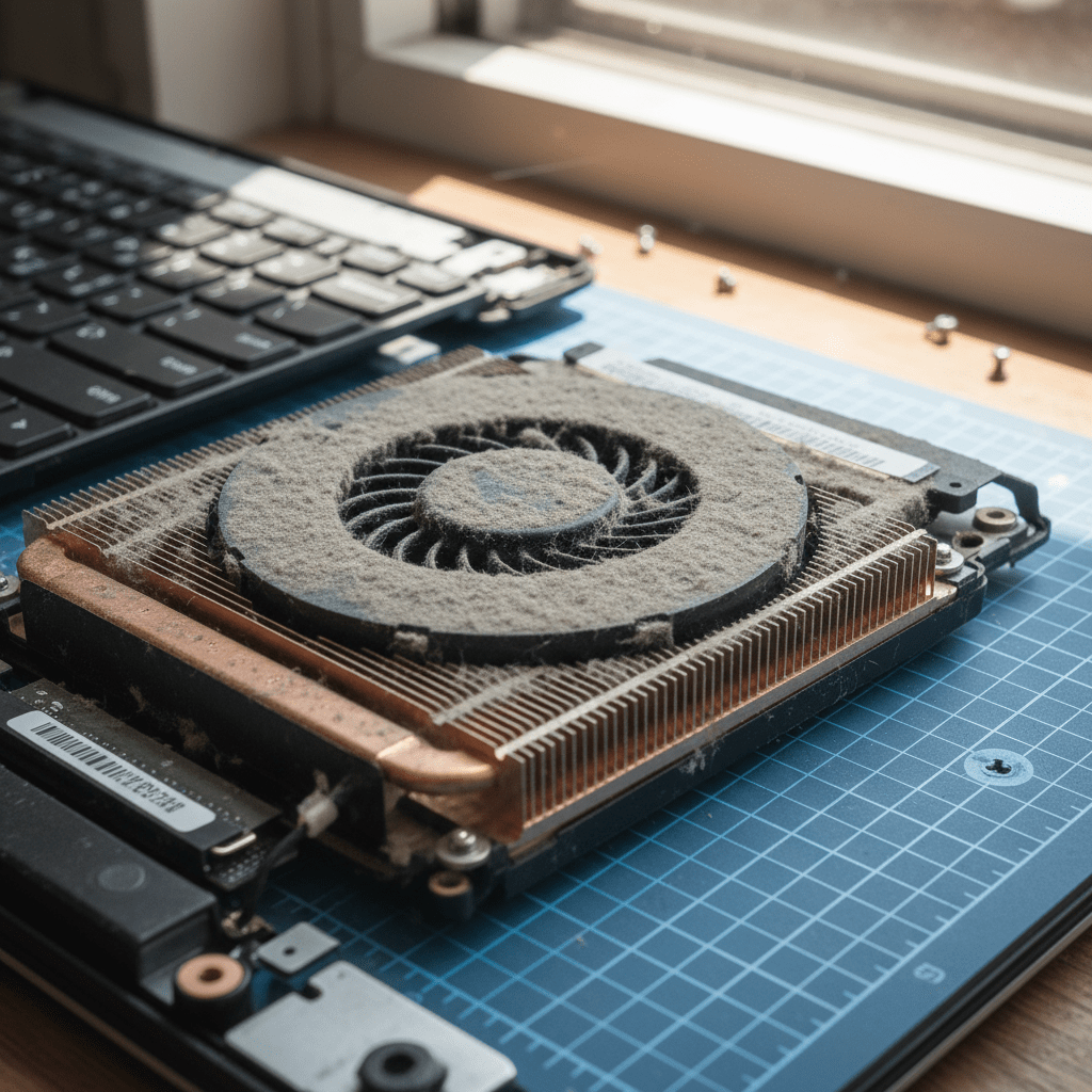 Dust-clogged laptop fan cleaning service in Valley View — Adelaide SA 5093