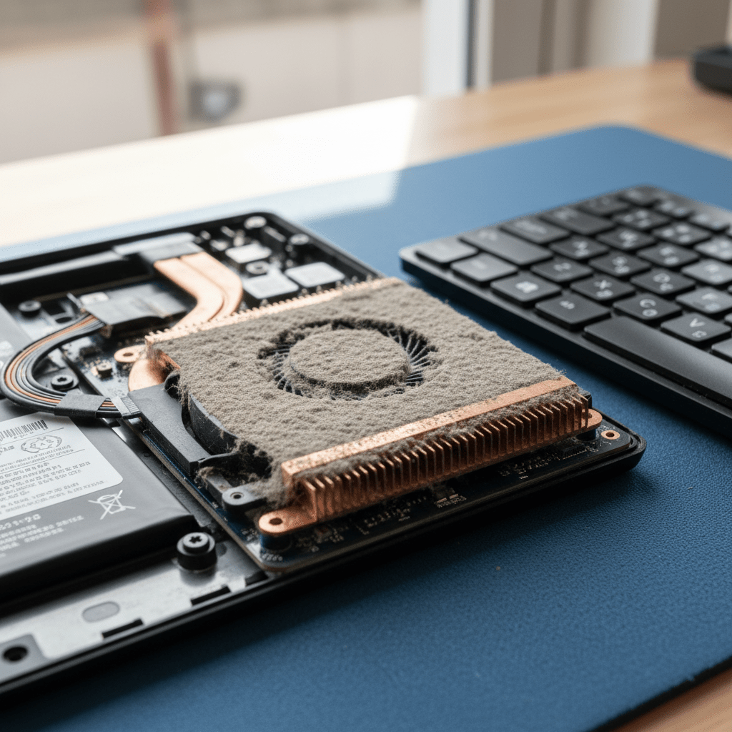 Dust-clogged laptop fan cleaning service in Vista — Adelaide SA 5091