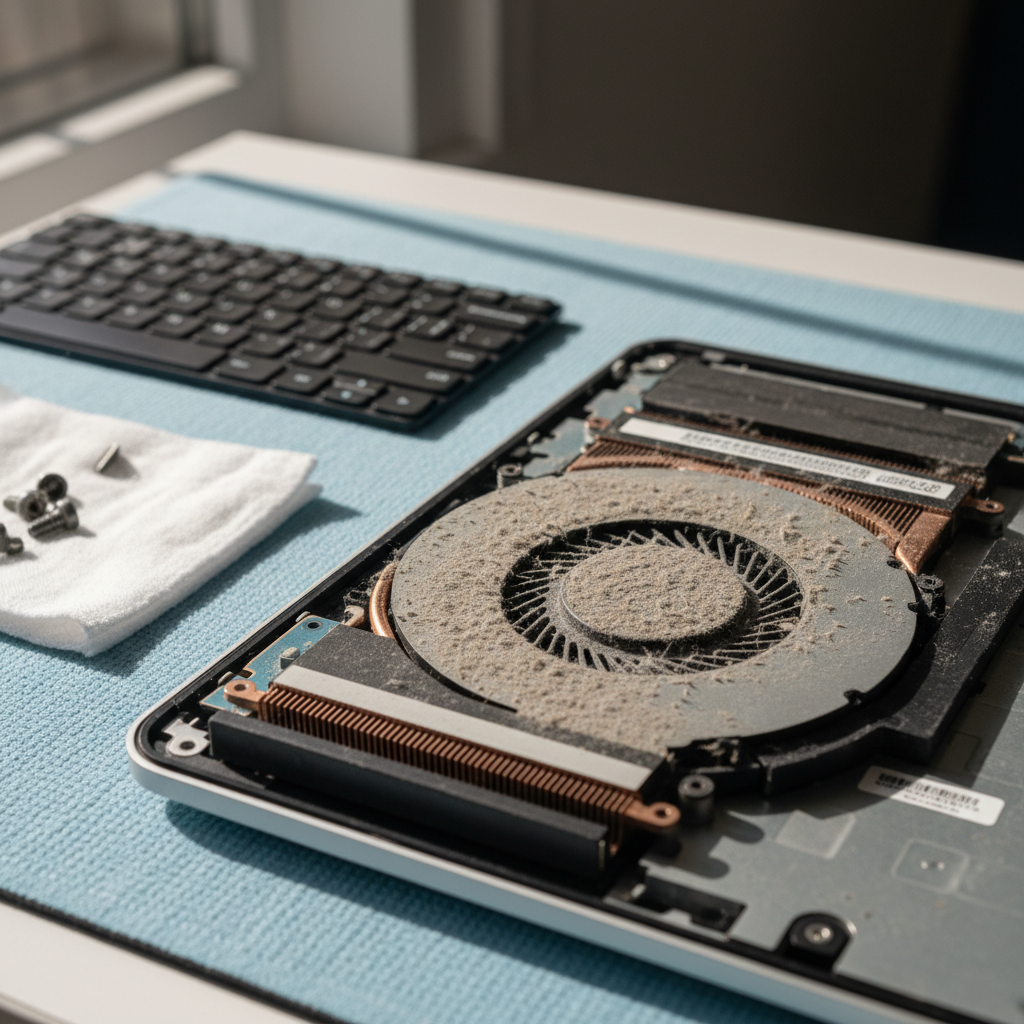Dust-clogged laptop fan cleaning service in Wagaman — Darwin NT 0810