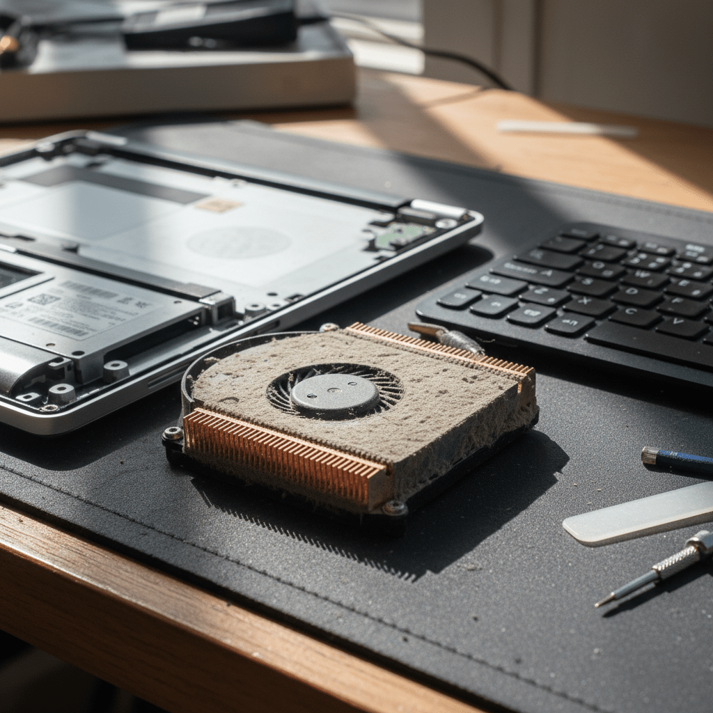 Dust-clogged laptop fan cleaning service in Walkley Heights — Adelaide SA 5098