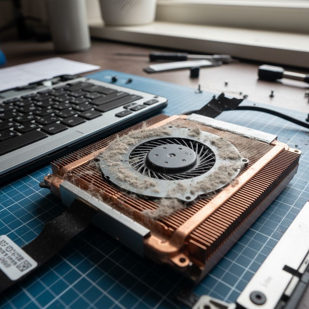 Dust-clogged laptop fan cleaning service in Wallalong — Newcastle NSW 2320