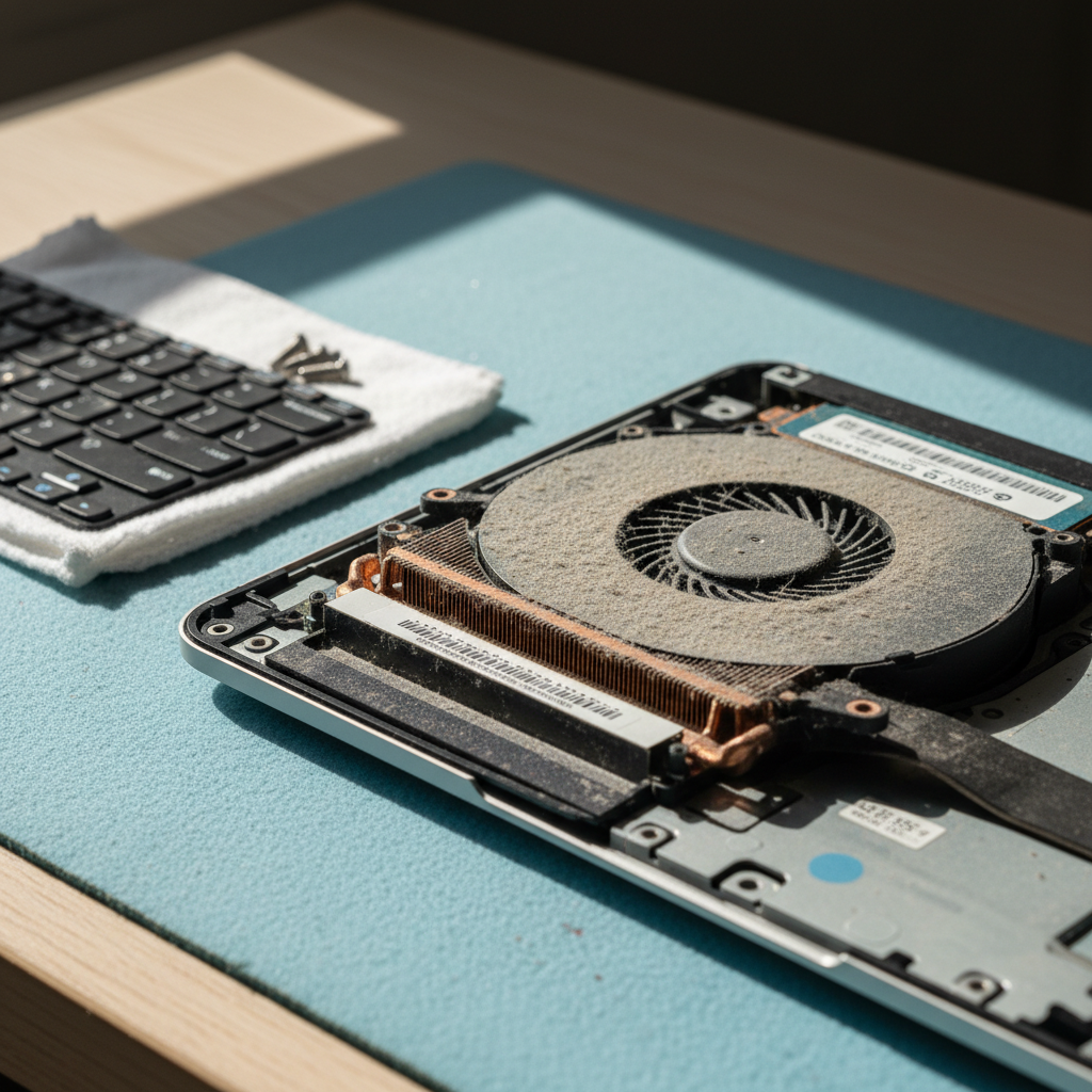 Dust-clogged laptop fan cleaning service in Wallarobba — Newcastle NSW 2420